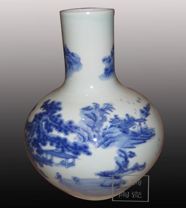 供應(yīng)青花扁甁-青花瓷花瓶，禮品工藝品，陶瓷花瓶