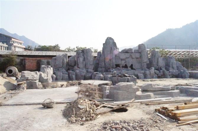 重慶大型假山景觀與塑石瀑布設計規(guī)劃與公園假山制作