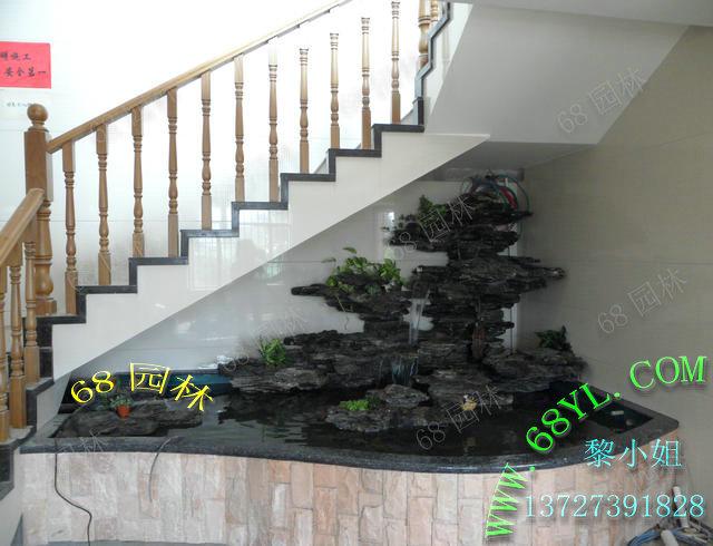 供應(yīng)樓梯底下英石假山制作/室內(nèi)假山訂做制作