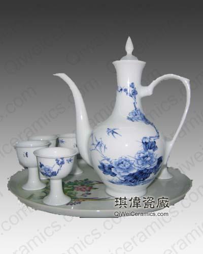 景德鎮(zhèn)陶瓷酒具陶瓷青花酒具圖片