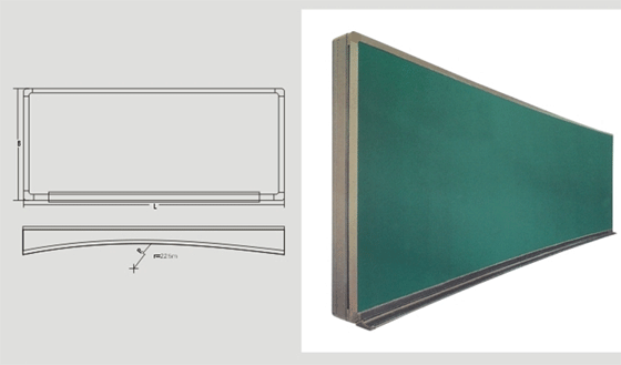 供应磁性弧面墨绿黑板固定式安装