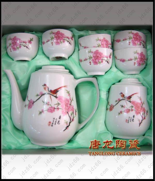 供應(yīng)年終禮品水點桃花陶瓷杯陶瓷茶具