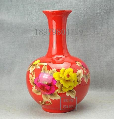 供應(yīng)中國紅花瓶價(jià)格/優(yōu)質(zhì)紅瓷花瓶