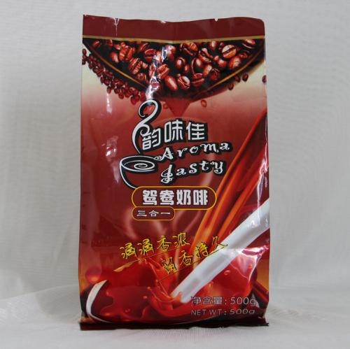 供應(yīng)韻味佳三合一速溶鴛鴦奶茶咖啡 1000g袋裝 自動(dòng)飲料機(jī)原料