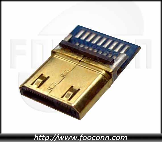 供應(yīng)MINIHDMI19P公頭焊線帶PCB板