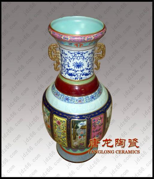 大廳裝飾花瓶陶瓷花瓶定做廠家圖片