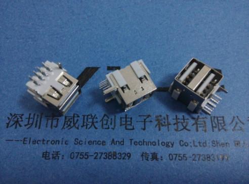 供應AF90度短體雙層USB13.5mm+PBT白色膠芯+二固定腳+