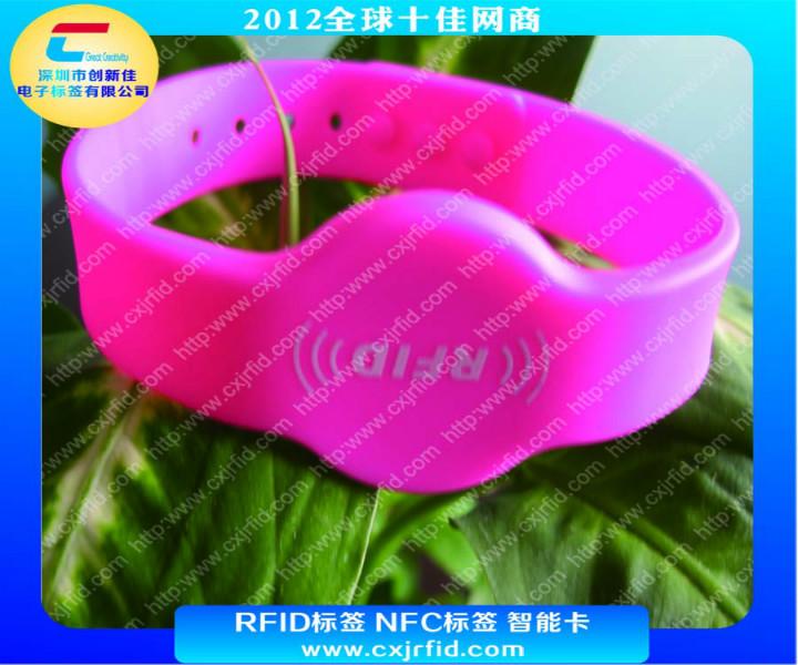 可印刷logo電子腕帶 RFID硅膠手腕帶廠家