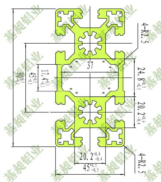 供应太阳能支架铝材4545/4590，机械手铝材，工业机器人铝材