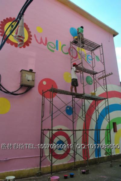 供應(yīng)南昌幼兒園彩繪噴繪龍翔幼兒園案例格林彩繪