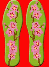 供應(yīng)十字繡鞋墊水溶印花半成品