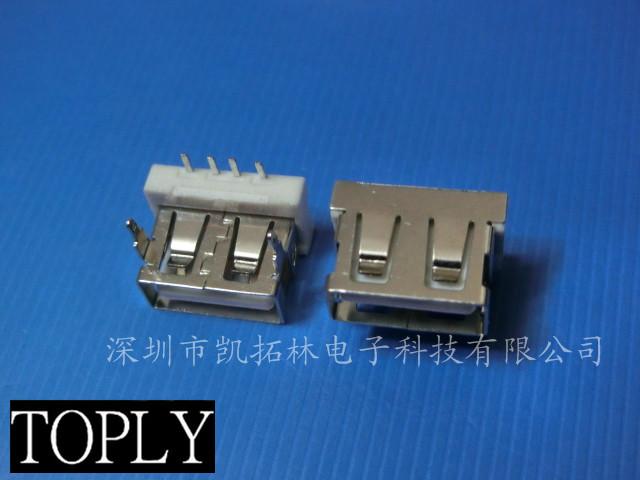 USB A母180度直插立式15.-13.7  19.5  20.5弯脚DIP插板