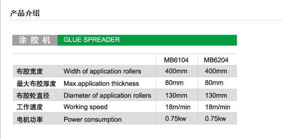 供應*率高精度400鏈式涂膠機 型號 MB6104 MB6204