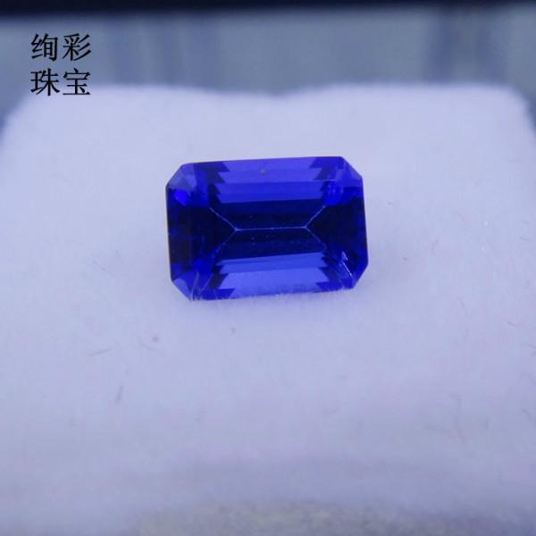 供應(yīng)天然小八角長方坦桑石裸石戒指吊墜