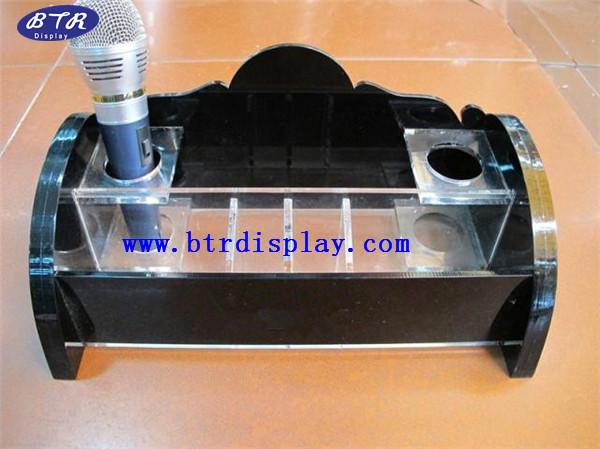 供應(yīng)亞克力麥克風(fēng)展示架 壓克力話筒托架 有機(jī)玻璃透明麥架