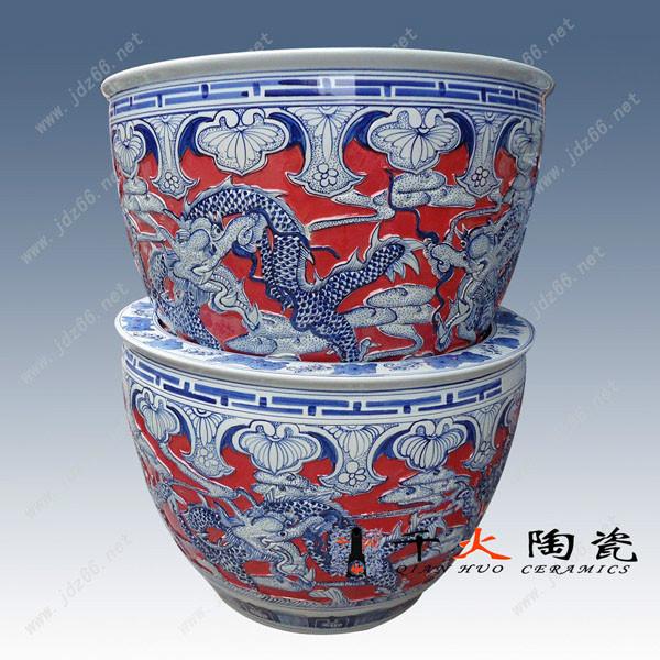 供應(yīng)景德鎮(zhèn)手繪大缸 墨彩童子陶瓷大缸