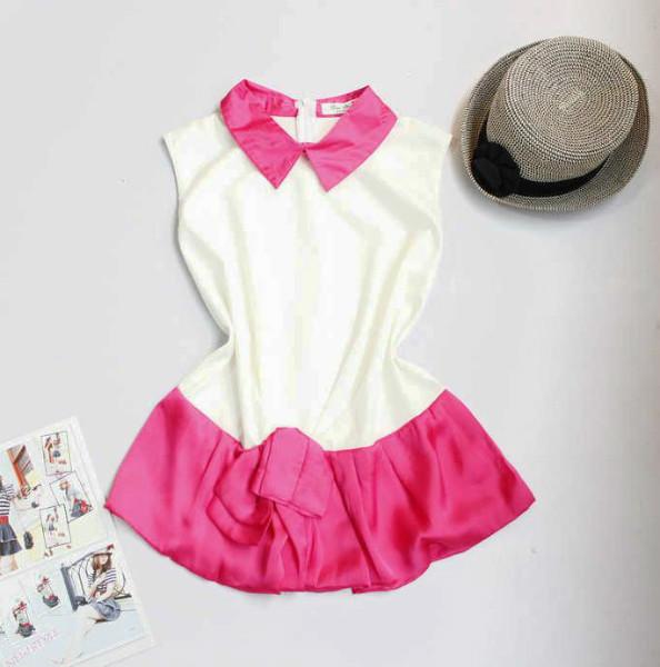 供應(yīng)原單外貿(mào)歐根紗娃娃領(lǐng)連衣裙