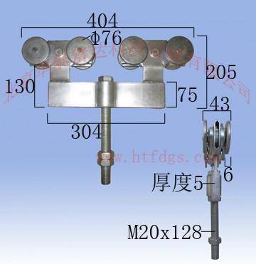 供应超重型工业推拉门吊轮吊轨1500kg吊轮  厂家供应加厚轨道  图片