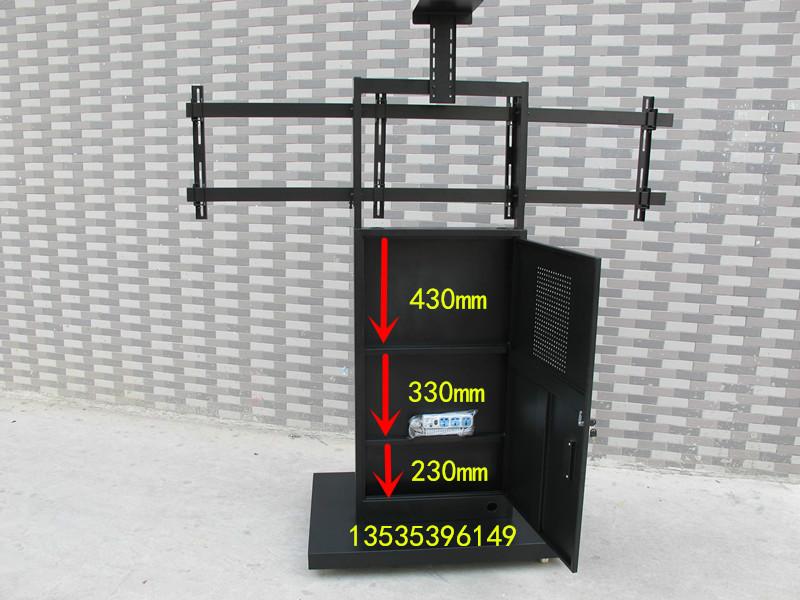 供應(yīng)LY28-2雙屏液晶電視落地移動(dòng)支架32-65帶柜子移動(dòng)支架