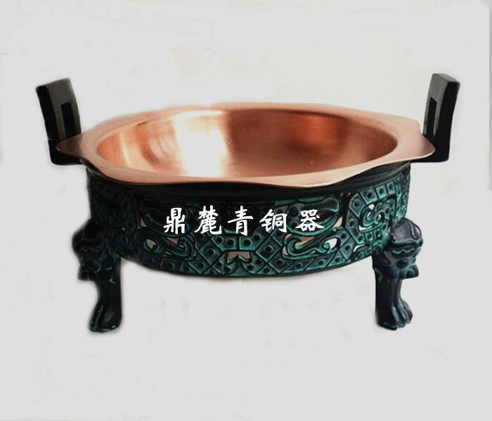 青銅圓形電磁爐火鍋口徑30厘米酒店餐具*