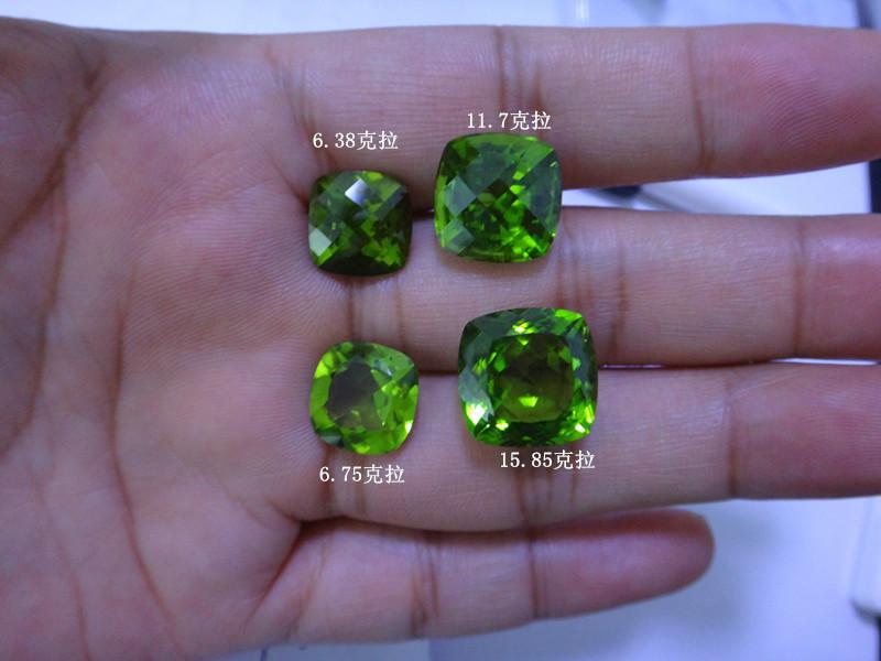 供應(yīng)天然枕形橄欖石裸石鑲嵌橄欖石戒指 吊墜