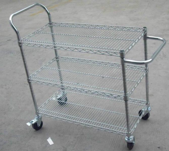 供應(yīng)惠州不銹鋼手推車廠家  惠州防靜電手推車圖片