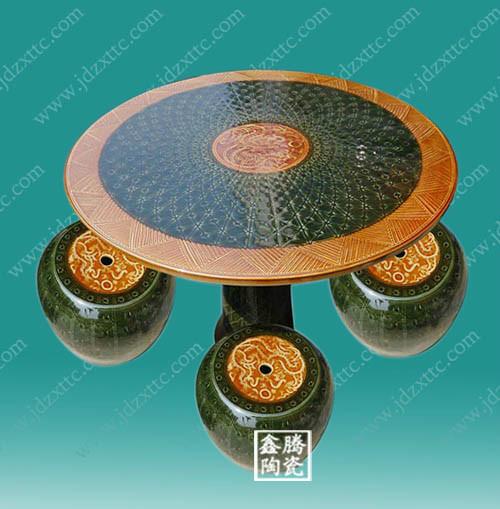 瓷桌批發(fā)-瓷桌訂做-粉彩陶瓷瓷桌圖片