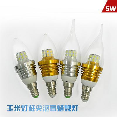 供应5W蜡烛灯 LED蜡烛泡 拉尾蜡烛灯 E14led尖泡