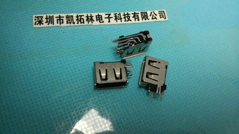 MICRO USB  SMT两脚沉板式卷口、直边5P 母座图片