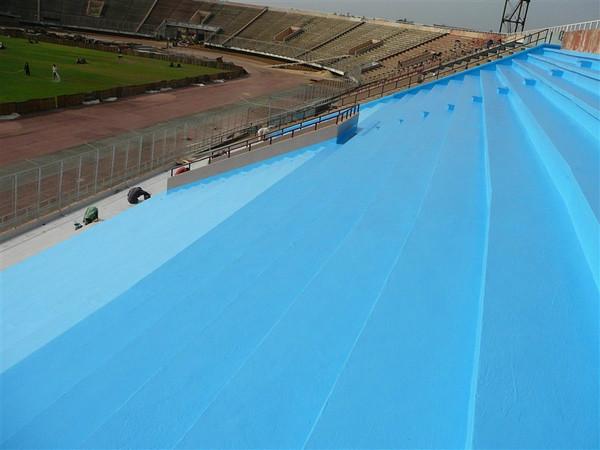 上海創(chuàng)遂體育看臺專用聚脲防水涂料圖片