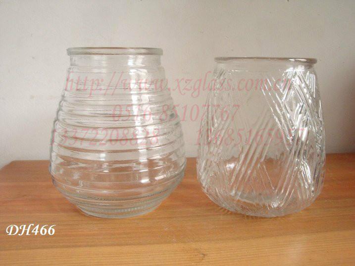 供應(yīng)螺紋玻璃燭臺罐雕花玻璃燭臺罐