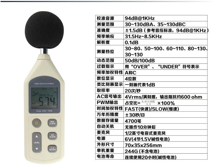 供应数字噪音计FZ-130A分贝仪噪声仪图片