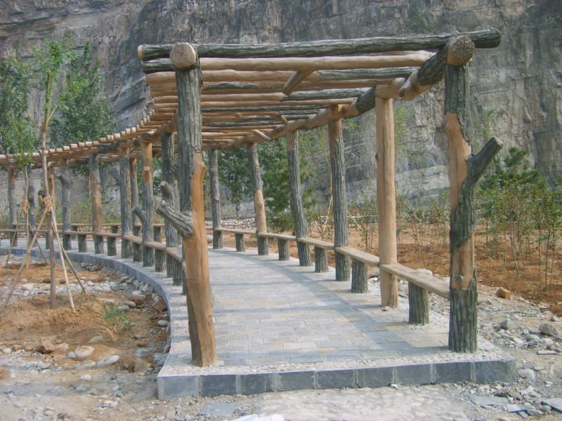 供應(yīng)北京水泥仿木花架，涼亭，假山噴泉，各種噴泉，